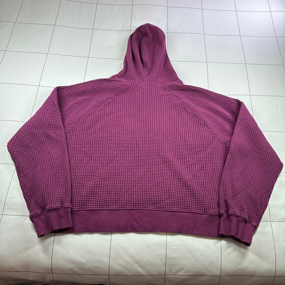 The North Face Sweatshirt Womens Large Purple Chabot Hoodie Waffleknit Sporty - Picture 3 of 11